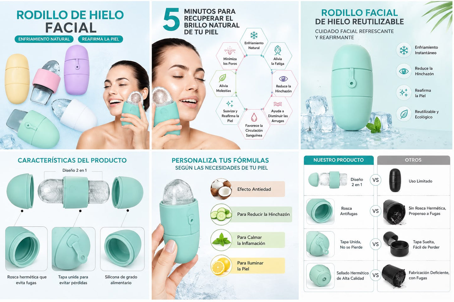 IceGlow™ | Rodillo Facial de Hielo