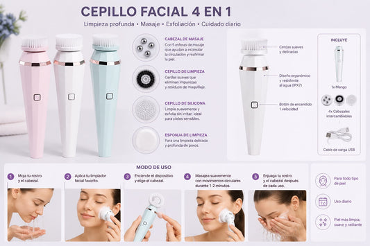 PureGlow™ | Cepillo Facial 4 en 1