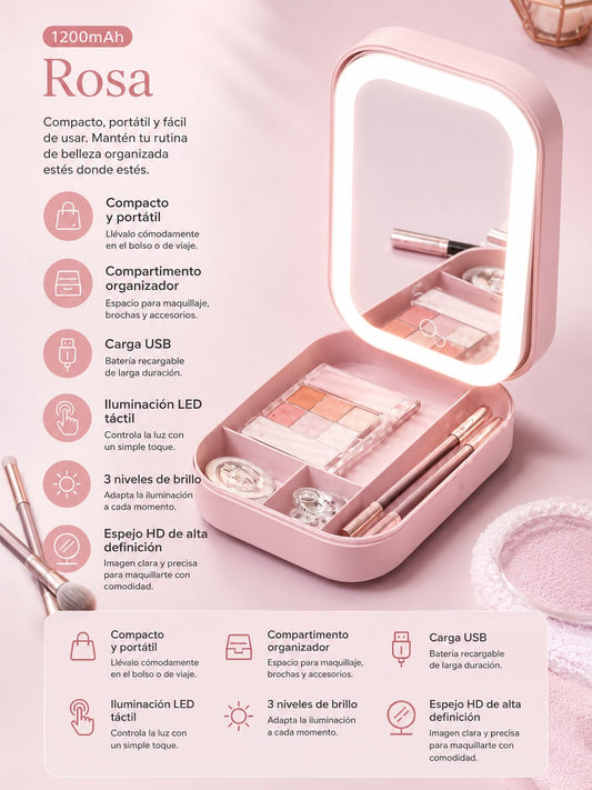 GlowMirror™ | Organizador con Espejo LED